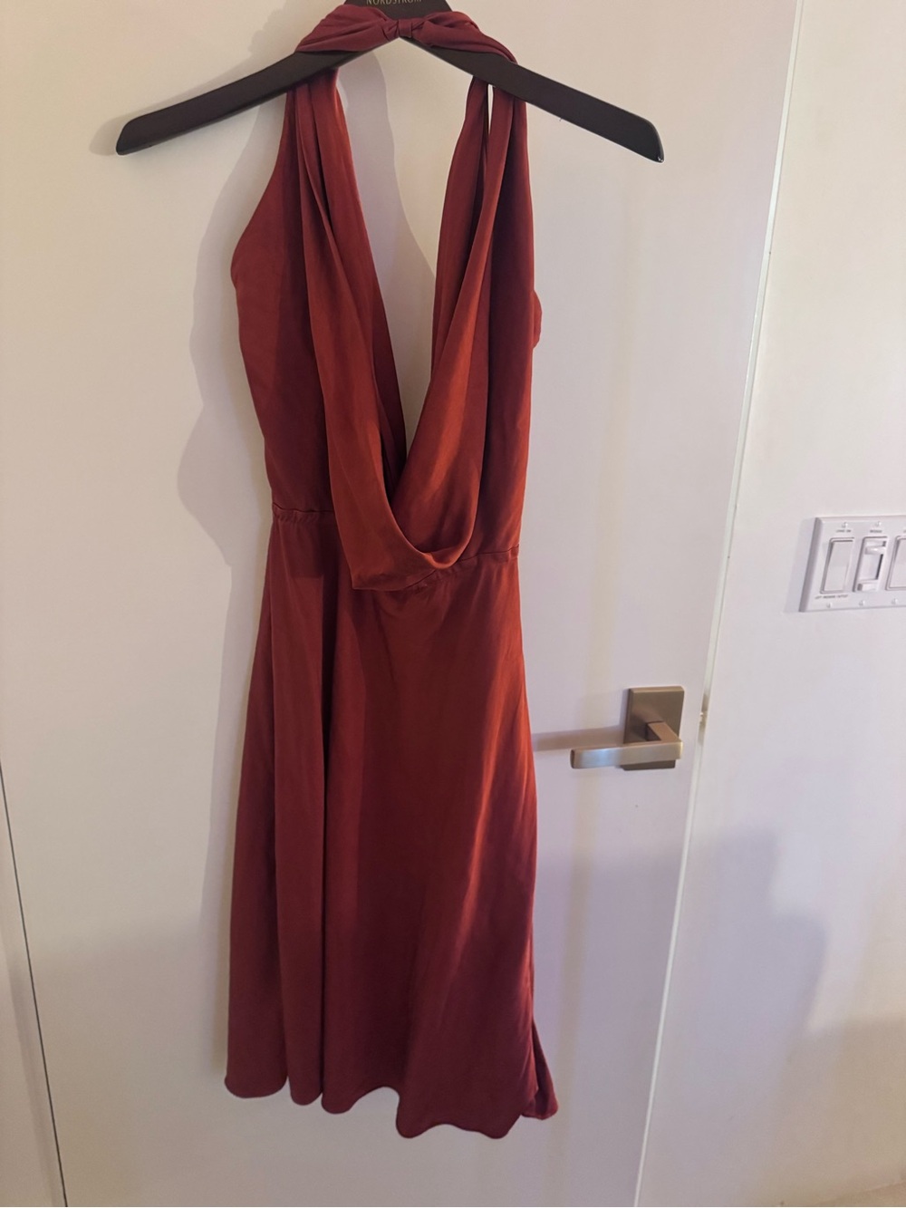 Nicole Miller Rust Halter Dress